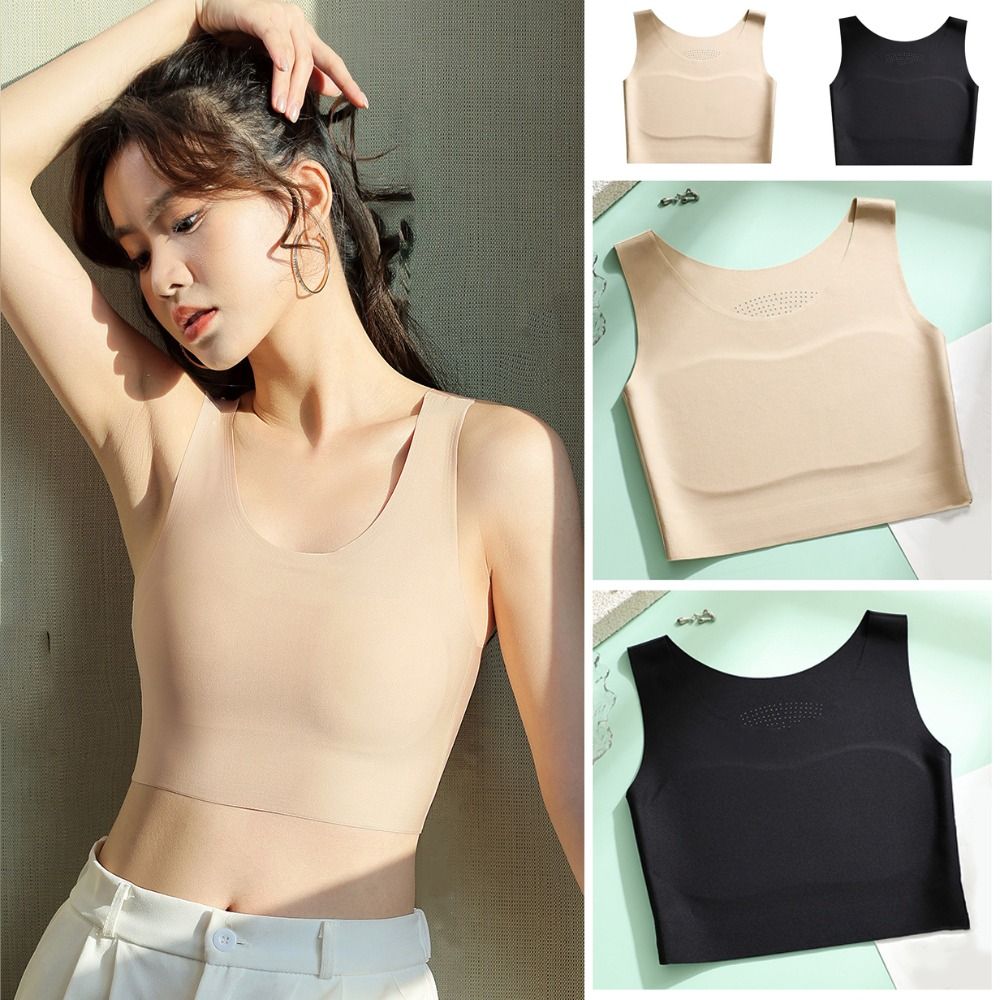 Minimizer Bra Women - Women Ice Silk Seamless Wireless Bustier,