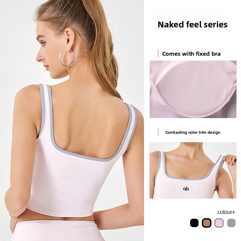 Women Summer Ribbed Yoga Tank  - đánh giá và giá Underwire Bra Padded